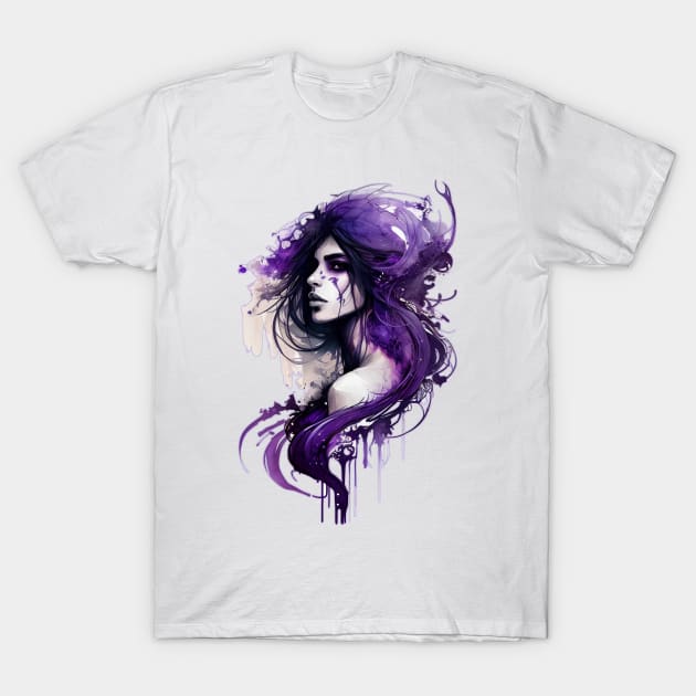 Purple Scorpio Goddess T-Shirt by GoblinGlamour